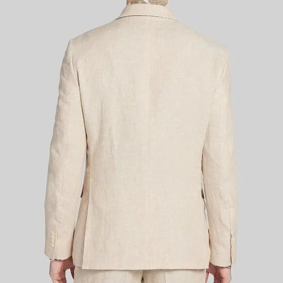 Tommy Hilfiger Men's Khaki Linen 2-PC SUIT